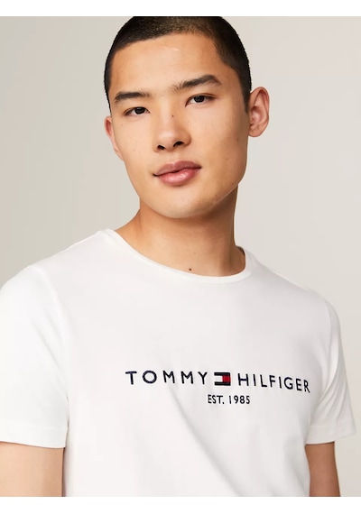 Tommy Hilfiger Erkek Core Tommy Logolu T-shirt -beyaz Beyaz
