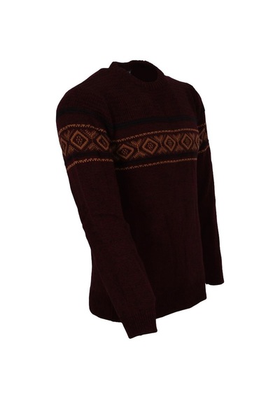 Modarar Erkek Kazak Sıfır Yaka Regular Triko Kazak Fit Bordo Rar01113 001