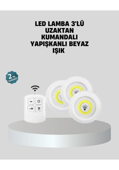 Mey İthalat Uzaktan Kumandalı 3 Lü Ayarlanabilir Spot Led Işık Seti Çok Renkli