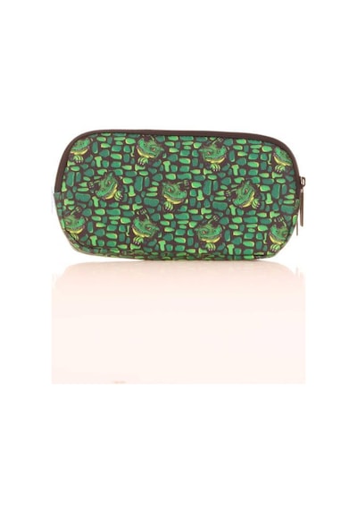 Kaukko Kids 3 Bölmeli Kalem Çantası Square Crocodile Yeşil L8165
