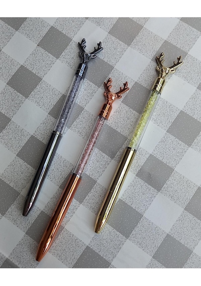 Kalem Taşlı Geyik 17 Cm Metalik
