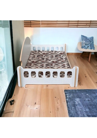 Taht Kedi Köpek Yatağı Ergonomik 40 70 Cm Çam Renk ,yıkanabilir Duck Kumaş Minderi Ile Beraber