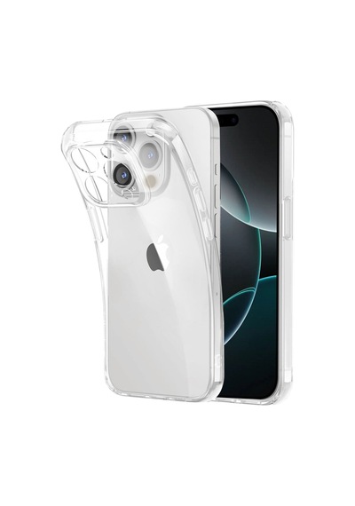 İphone 16 Pro Uyumlu Şeffaf Silikon Telefon Kılıfı