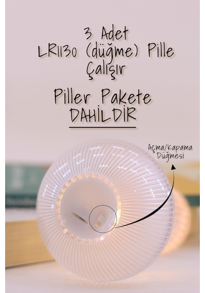 Led Mum Kristal Tip Pil Dahil Dumansız Alev Ledli Yapay Dekoratif Mum Dekor Işığı Şeffaf Pt429 Şeffaf