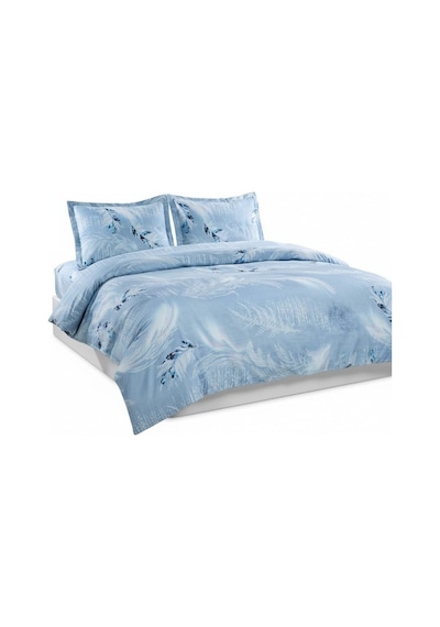 Özdilek Silver Snow Fitted Çaşaf Çift Kişilik Nevresim Takımı %100 Pamuk Ranforce Yumuşak Dokulu Mavi