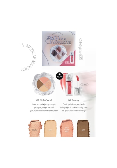 Muzıgae Mansıon Twist Pot Eye Palette 02 Rich Coral