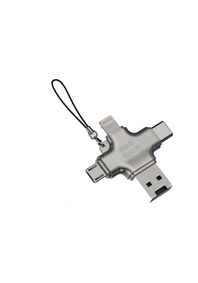 Nettech Nt-cr03 Lighting + Type-c + Micro To Usb Sd Kart Okuyucu - Gri Diğer