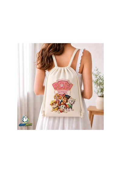 Ghostbastır Design Paw Patrol Büzgülü Keten Çanta C217 Bej