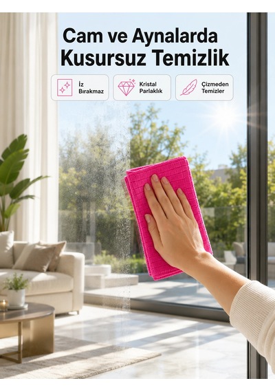 Mey İthalat 40x40 Cm Premium Mikrofiber Temizlik Bezi Hızlı Kuruyan Ve Leke Bırakmayan Bez Diğer