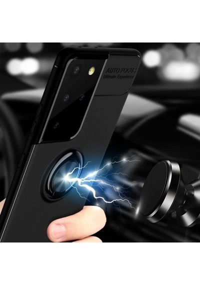 Samsung Galaxy Uyumlu S21 Ultra Kilif Yüzüklü Magnetli Ravel Case 389752999