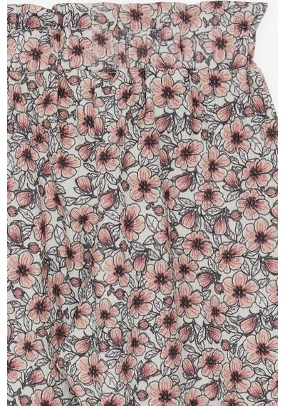Breeze Kız Çocuk Tayt Pantolon Fiyonklu Çiçekli 1.5-5 Yaş, Ekru Ekru