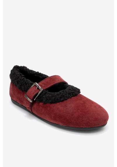 Luvishoes Luvi Shoes Guın Bordo Süet Hakiki Deri Peluş Detaylı Kemerli Kadın Babet Ayakkabı Bordo Luvishoes Luvi Shoes Guın Bordo Süet Hakiki Deri Peluş Detaylı Kemerli Kadın Babet Ayakkabı Bordo