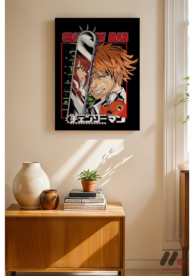 Chainsaw Man Denji Anime Poster, Çerçevesiz Yüksek Kalite Duvar Afişi - Anime Severlere Özel Hediye