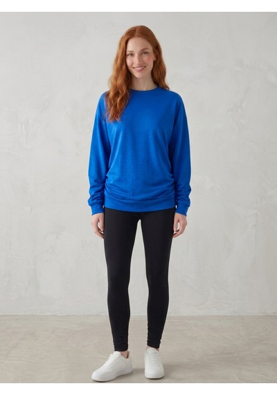 Noux Oyşo Oversize Sweatshirt Mavi