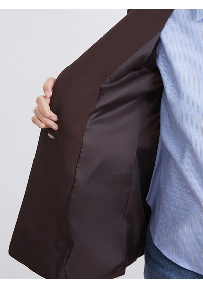 Lcw Vision Kahverengi Krep Kadın Blazer Ceket