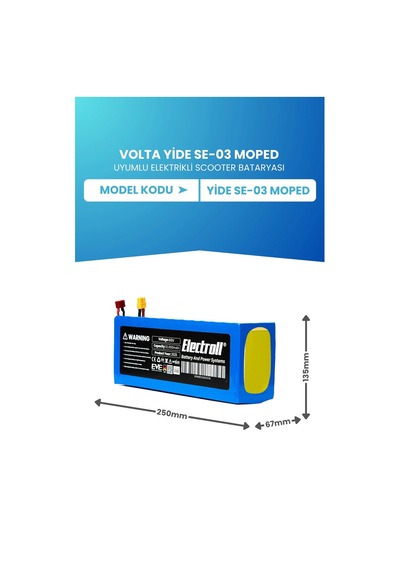 Volta Yide Se-03 Moped Batarya Lityum 60v 12ah Elektrikli Scooter Bataryası Çok Renkli