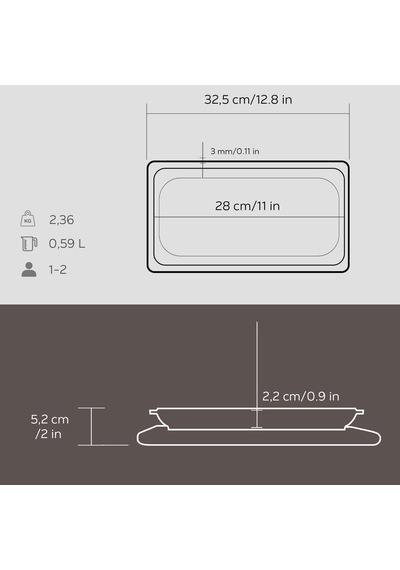 Döküm Servis Tabağı, 30x15 Cm Ahşap Altlı - Lv As 172 Çok Renkli