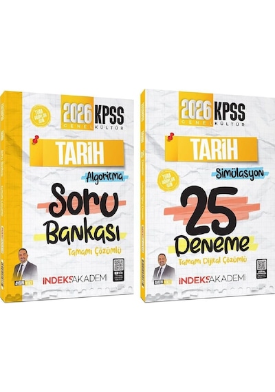 İndeks Akademi 2026 Kpss Tarih Soru Bankası + 25 Deneme 2 Li Set - Aydın Yüce