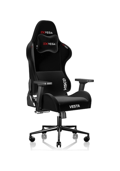 Exvega Vesta 2024 Serisi Siyah Dokuma Kumaş Profesyonel Gaming Oyuncu Koltuğu