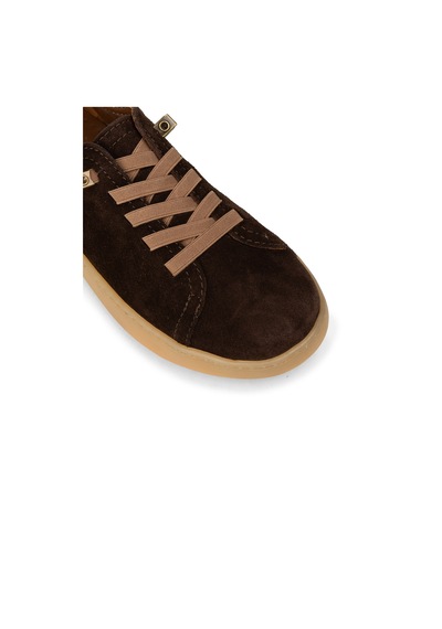 Deery Kadın Hakiki Süet Kahverengi Sneaker Ayakkabı - Se605zkhvc01