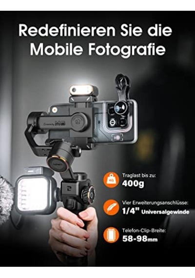 M6 Kit 3 Eksenli Cep Telefonu Stabilizatörü Manyetik Aı Izleyicili Gimbal Akıllı Telefon Ayarlanabilir Cct Rgb Iş Diğer
