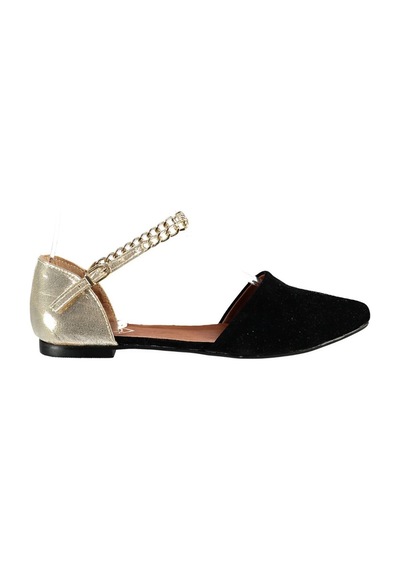 Fox Shoes Siyah/dore Kadın Babet B726024402 Siyah - Altın
