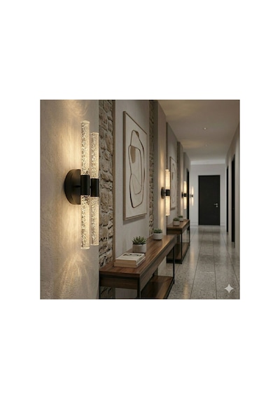 Bubbleflux Dubble Medium 40 Cm Modern Tasarım Led Aplik - Duvar Lambası - Siyah - Elektrikli - Günışığı Çok Renkli