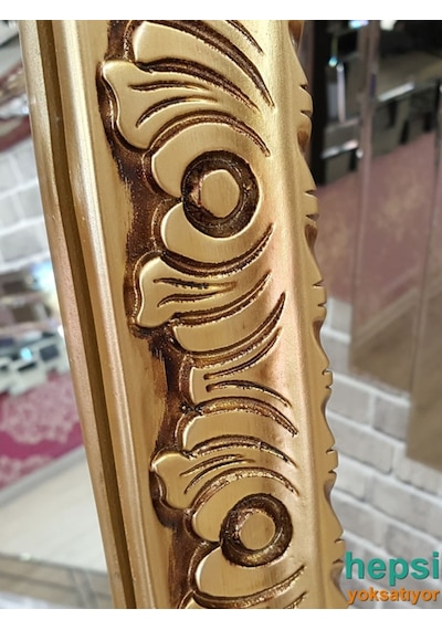 Bihter Model Altın Renk Varaklı Ayaklı Boy Aynası