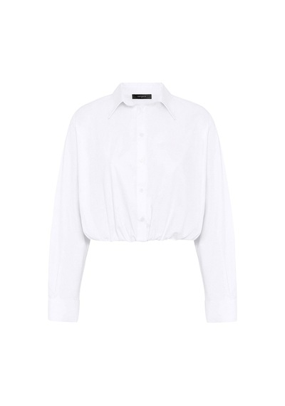 Antioch Crop Poplin Kadın Gömlek Beyaz