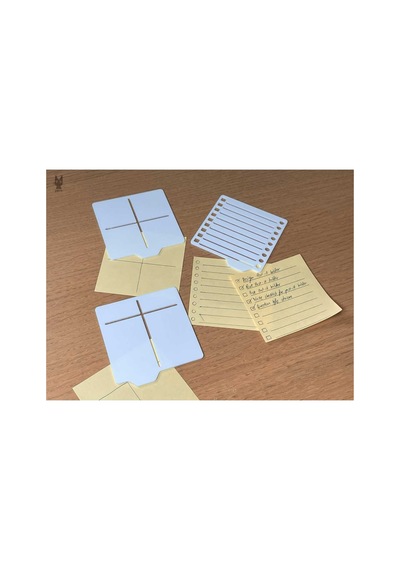 Ofis Ve Çalışma Masası Organizeri - Post-it Tutucu Stencil Şablon Setli - Modern Tasarım Diğer