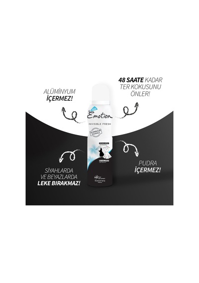 Emotion Invisible Fresh Kadın Sprey Deodorant 4 x 150 ML