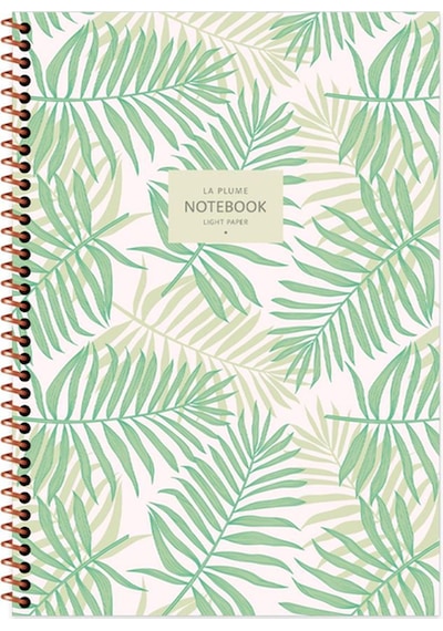 A6 Çizgili Defter La Plume Leaves Yeşil