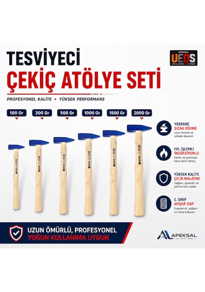 Desa Tesviye Çekici 6'lı Atölye Seti Dövme Çelik Profesyonel Çekiç