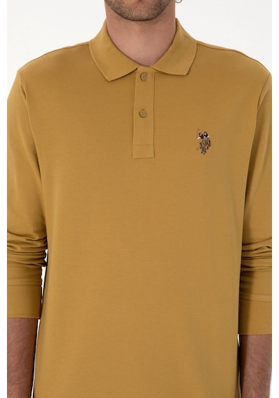 U.S. Polo Assn. Erkek Regular Fit Polo Yaka Hardal Basic Sweatshirt 50313772-VR151