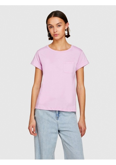 Sisley Pamuk Geniş Bisiklet Yaka Dar Kesim Düz T-shirt Kadın Sarı T-shirt - 324p3ı1xl1058