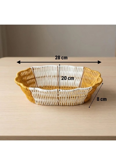 Ergonomik Çok Amaçlı Yıkanabilir Plastik Rattan Sepet - Oval Mutfak Ve Banyo Düzenleyici