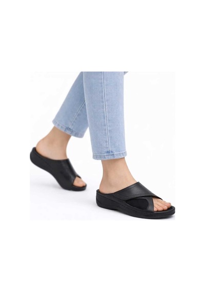 Look Life Kadın Günlük, Rahat, Jelly Cool Teknolojili Halluks Valgus Terlik siyah