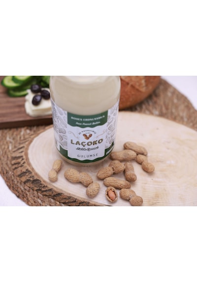 Laçoko İsme Kişiye Özel Şekersiz Saf Katkısız Fıstık Ezmesi Glutensiz Vegan Doğal Az Kavrulmuş Çiğ Yer Fıstığı Ezmesi 4 x 1 KG