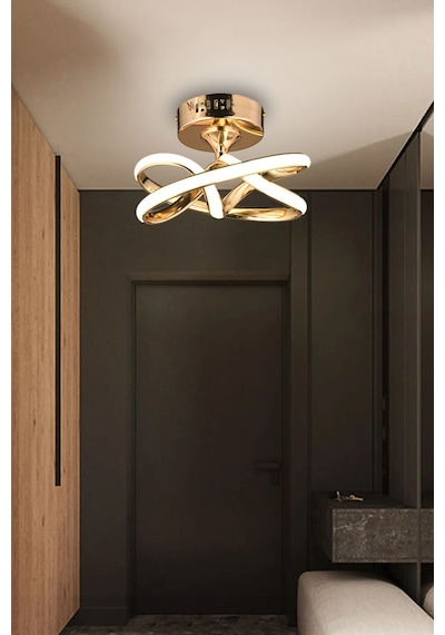 Vino Riserva Model Gold Kaplama Metal Salon Mutfak Oturma Yatak Odası Modern Led Plafonyer Avize Gold Sarı
