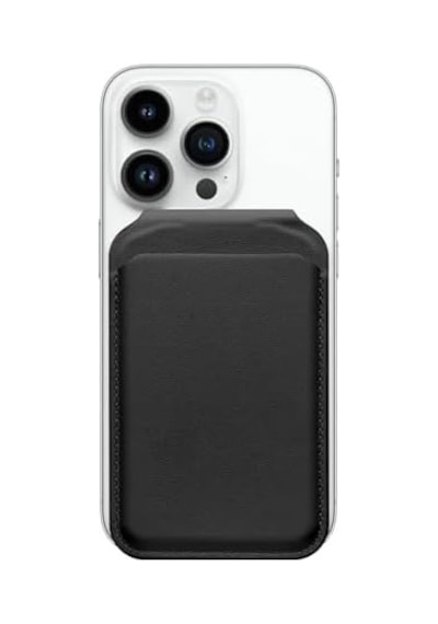 Buff Walletmag 2.0 İçin Magsafe Özellikli 4 Kartlı Katlanabilir Stantlı Manyetik Deri Cüzdan Siyah 50 x 22