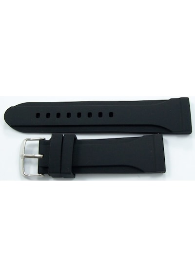 Siyah Kokusuz Silikon 24Mm Saat Kordonu Yumuşak Spor Kayışı Oval