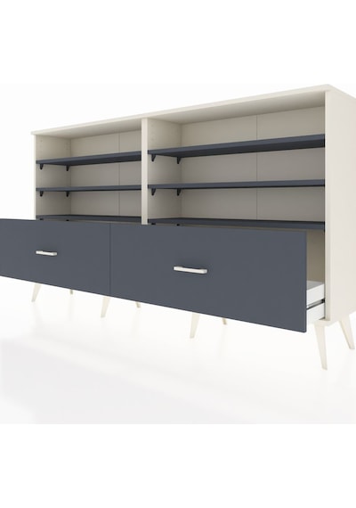 Arges Konsol 6 Raflı 2 Çekmeceli 176x30x99 Aytaşı-antrasit Aytaşı-antrasit