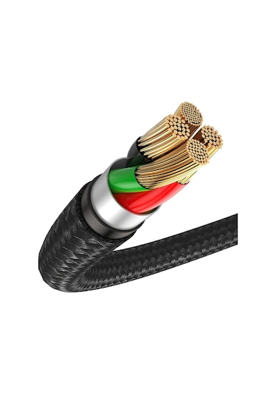 Baseus Halo Type-C 3A 1M Kablo Siyah / Kırmızı