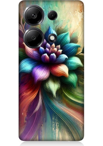 Xiaomi Redmi Note 13 Pro 4g Uyumlu Renk Dalgasında Spiritüel Çiçek Desenli Silikon Kılıf Çok Renkli