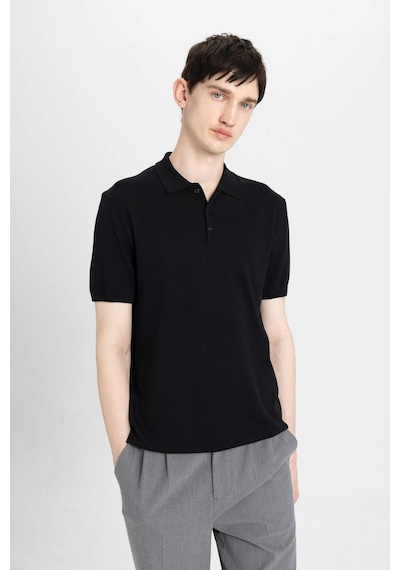 DeFacto Slim Fit Dar Kesim Kısa Kollu Basic Düz Triko Polo Tişört Y5369AZ24SMBK81 DeFacto Slim Fit Dar Kesim Kısa Kollu Basic Düz Triko Polo Tişört Y5369AZ24SMBK81