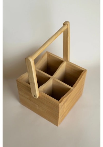Root Bambu Kare 4 Bölmeli Organizer 5417 Natural