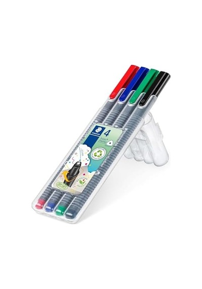 334 Sb4 Triplus Üçgen Fineliner Klasik Renk 0.3 Mm 4'lü Set