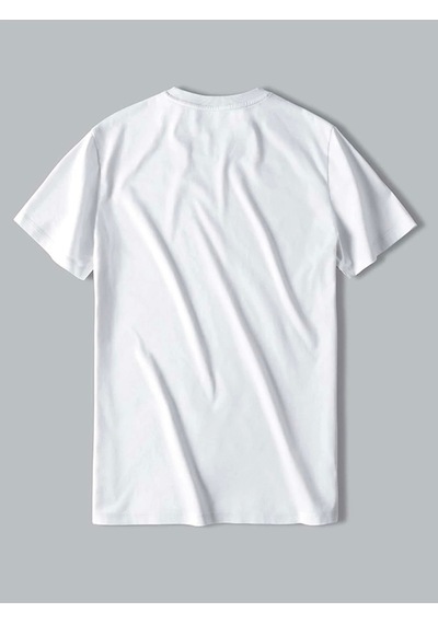 Oversize Unisex Palm Tree Tee Baskılı Bisiklet Yaka Beyaz T-shirt Beyaz