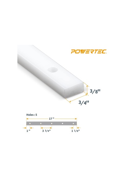 Powertec 71793 Hdpe Gönye Çubuğu 3/4" X 3/8" X 17" Çapraz Kesimli