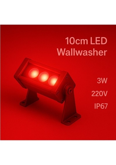 10cm 3w Led Wallwasher Kırmızı Dış Cephe, Minare, Bahçe Aydınlatma Iç-dış Kullanım Ip65 Diğer